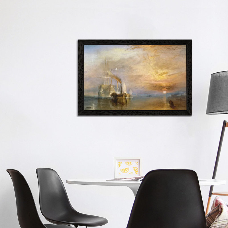 The Fighting Temeraire, 1839 by J.M.W. Turner - Painting on Canvas, 152.5 cm H x 101.5 cm W, Black Framed