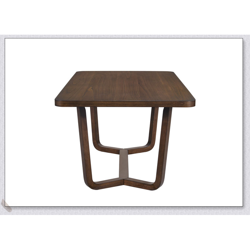 Ensemble de salle à manger de style Mid-Century moderne 7 pièces avec table rectangulaire, finition en bois chaud et chaises rembourrées confortables pour un repas élégant