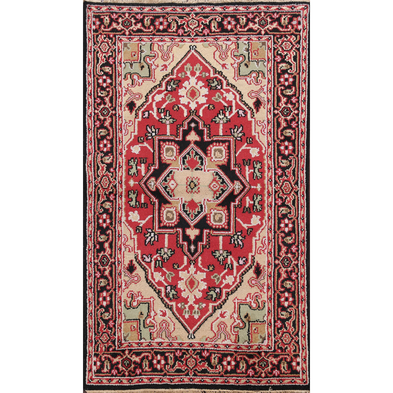 Tapis à motif oriental géométrique traditionnel 4 x 6