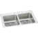 Lustertone Classic Stainless Steel 29" x 22" x 8", Equal Double Bowl Drop-In Ada Sink W/ Perfect Drain