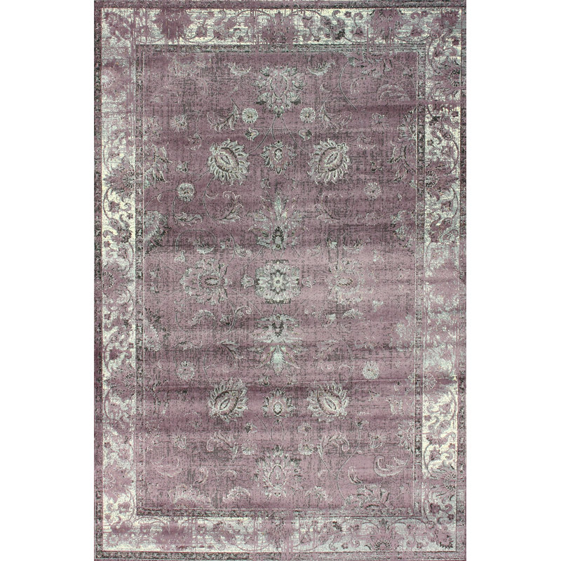 Tapis mauve foncé Nicolette Jahdiel, 5 pi 2,4 po x 7 pi 6 po