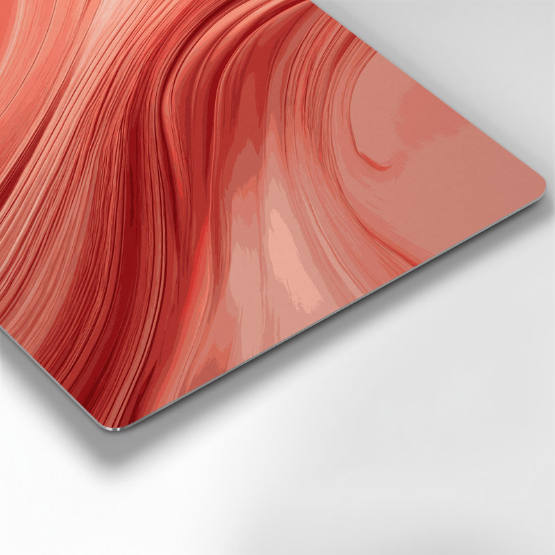 Gradient abstrait 3, art mural en métal rouge, H 11 po x l 14 po