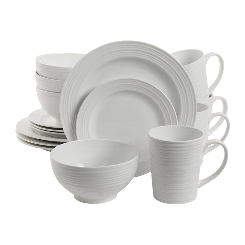 Amelia Court White Porcelain 16-Piece Dinnerware Set