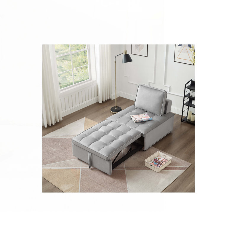 Chaise pliante sans accoudoirs, Velours gris velours
