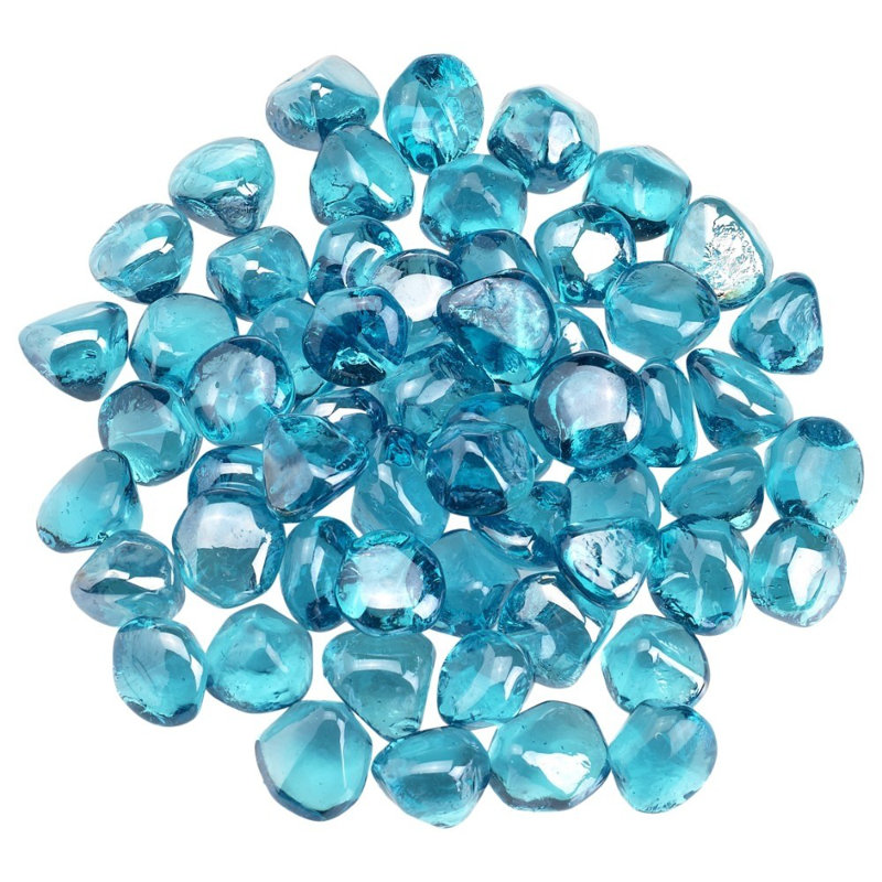 Verre à feu Zircon, Lustre bleu poudre, H 2 po x l 18 po x P 8 po