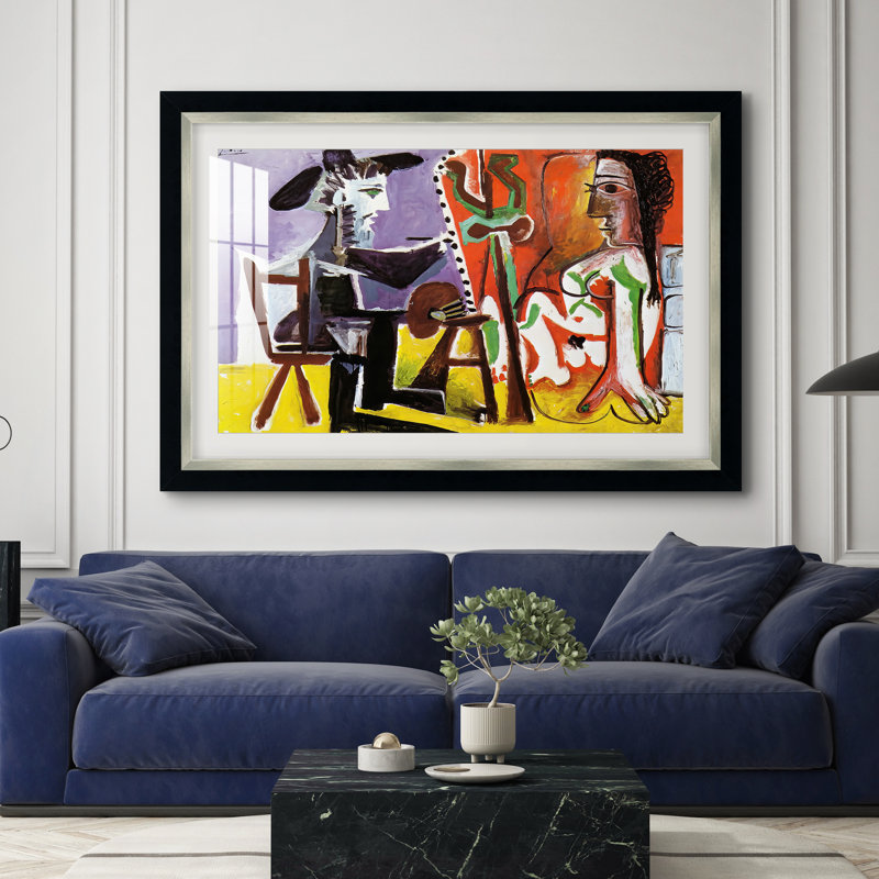 Le Peintre et son Modèle, 1963 - Pablo Picasso - Reproduction encadrée sur mesure, 28 po x 40 po