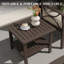  Metal 2-Tier Outdoor Table, 19" Square Outdoor Side Table for Many Occasions, Weather-Resistant Outdoor Coffee Table-109423124