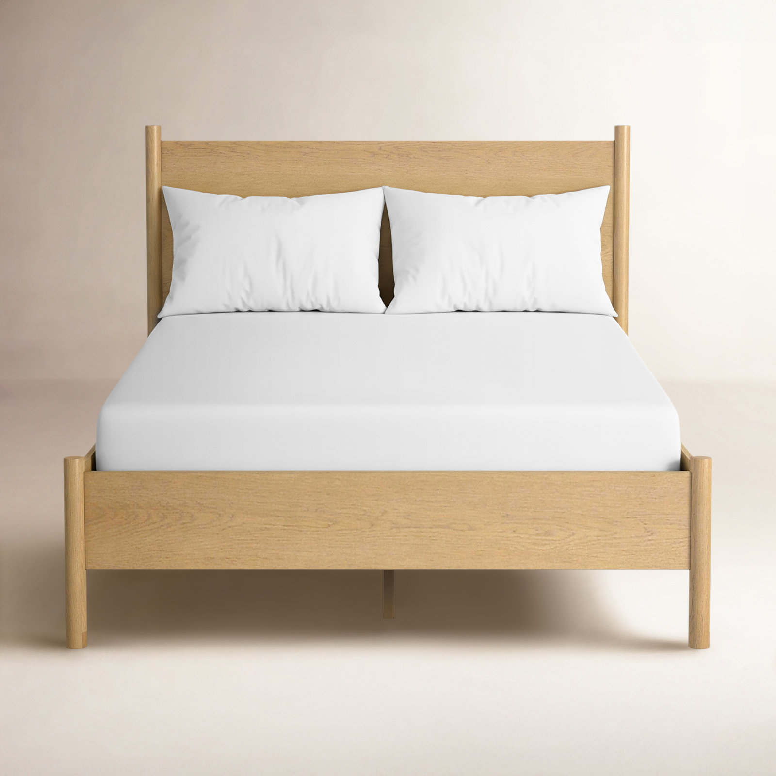 Hall Panel Bed, Light Brown, Queen