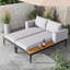 Chaise longue double d'extérieur en métal avec coussins 55 po-466454386-466454387