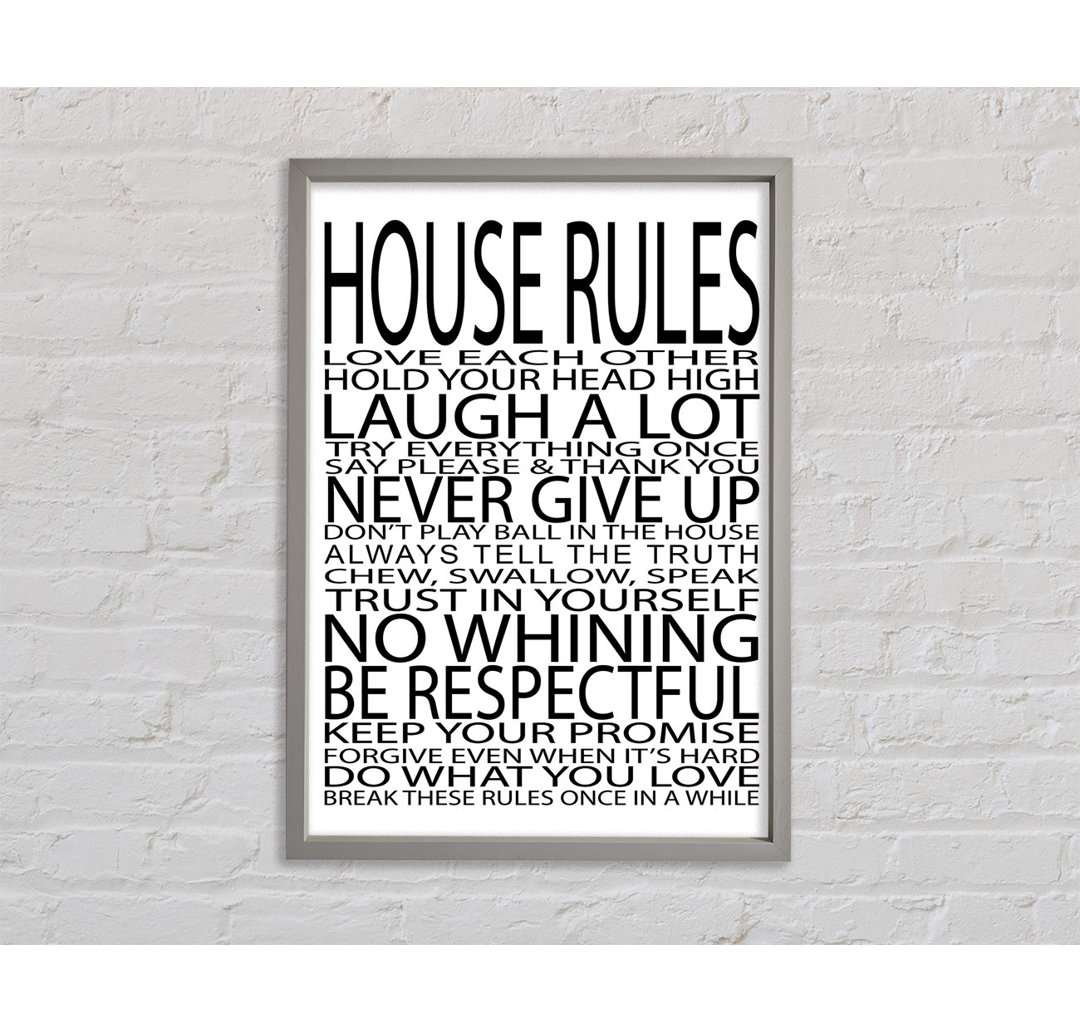 House Rules Love Each Other - Single Picture Frame Typography on Canvas