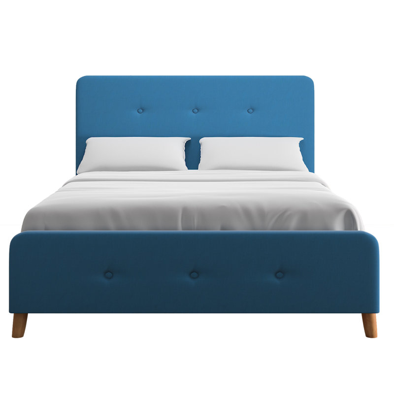 Lit tapissier standard Onel, Bleu, Grand