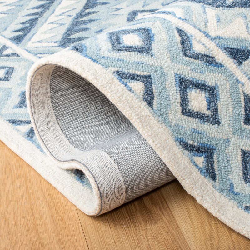 Tapis géométrique en laine et en coton touffeté à la main Neher Metro, Tapis de couloir 2 pi 3 po x 9 pi