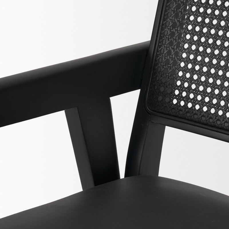 Black Leather Dining Side Chair