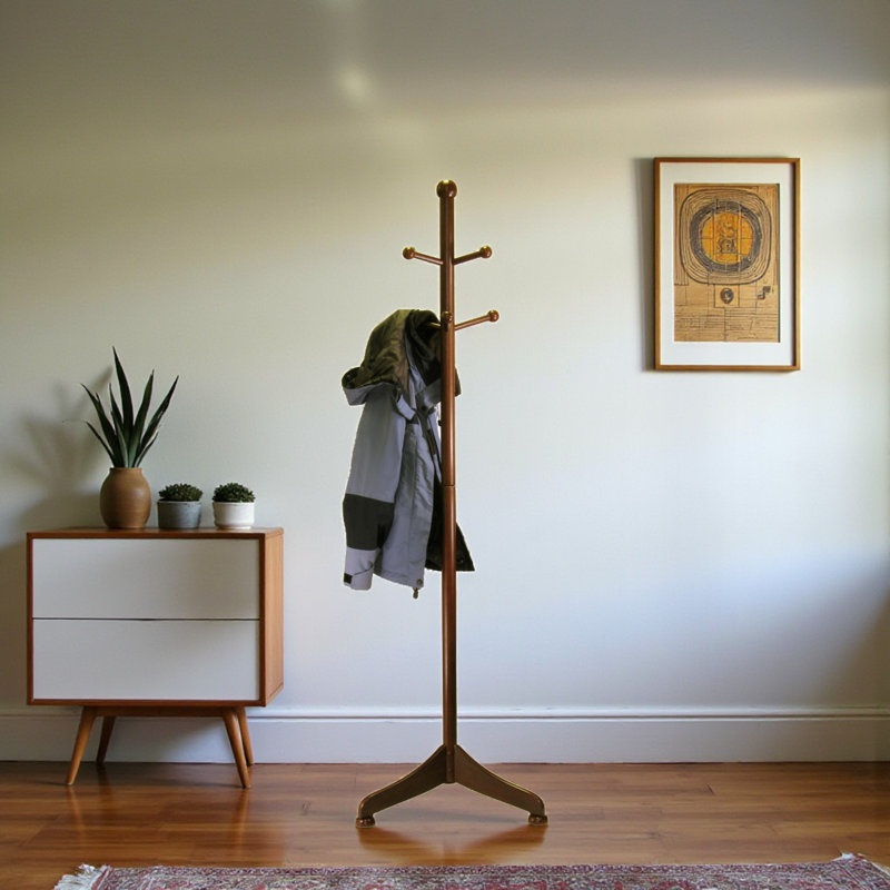 Baca Solid Wood Coat Rack, Walnut