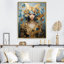 «Butterfly Blue and Gold Glam Woman I», art mural femme glamour