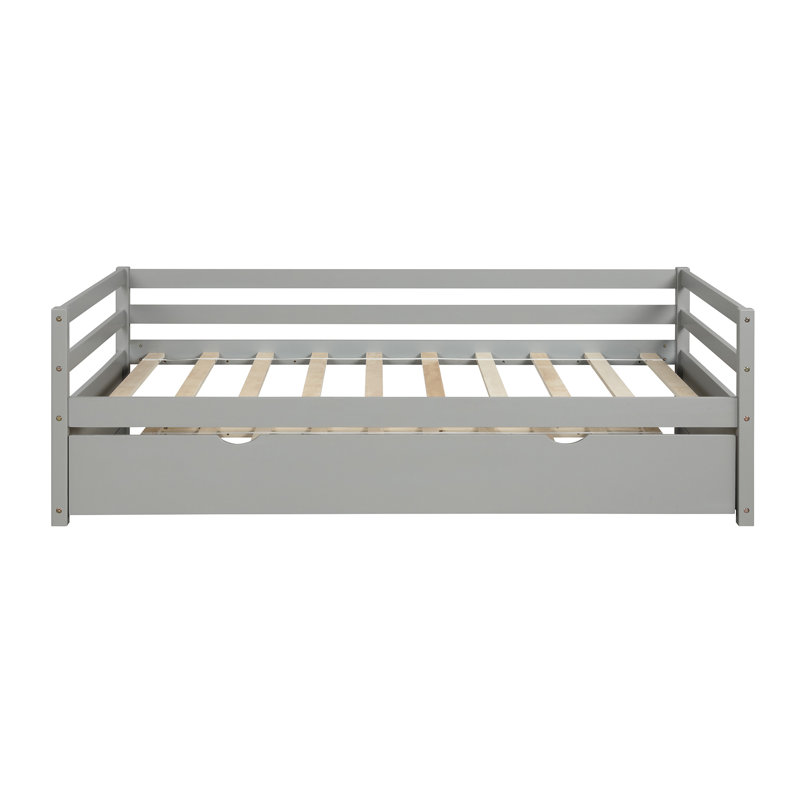 Daybed With Trundle Frame Set, Twin Size, Gray