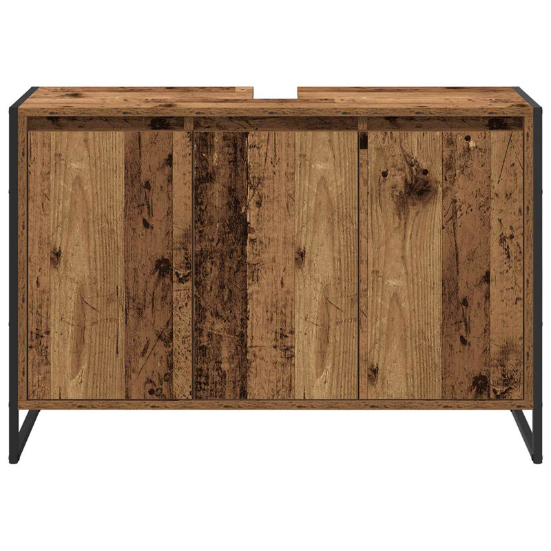 Freestanding Under Sink Cabinet, Old Wood