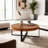 Modern Retro Splicing Round Coffee Table,Fir Wood Table Top With Gold Cross Legs Base-1938265756-1938265729