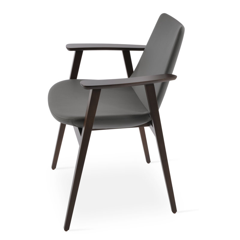 Fauteuil large 19,5 po Eiffel, Noyer, Gris foncé