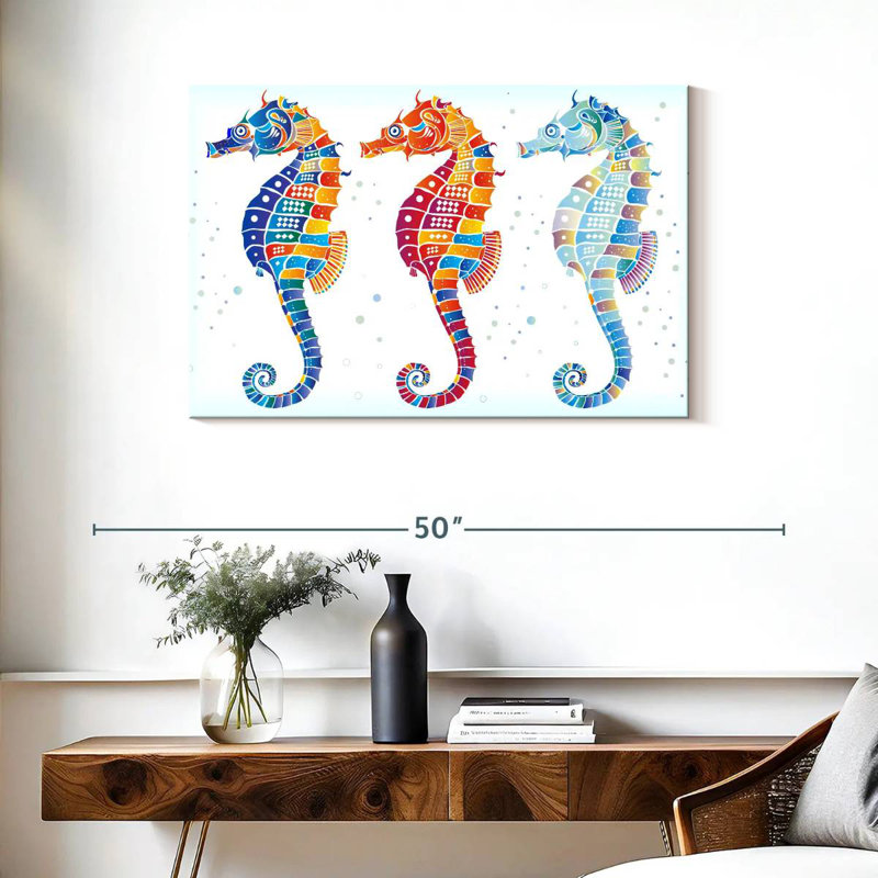 Trio d'hippocampes Brampt, H 24 po x l 36 po
