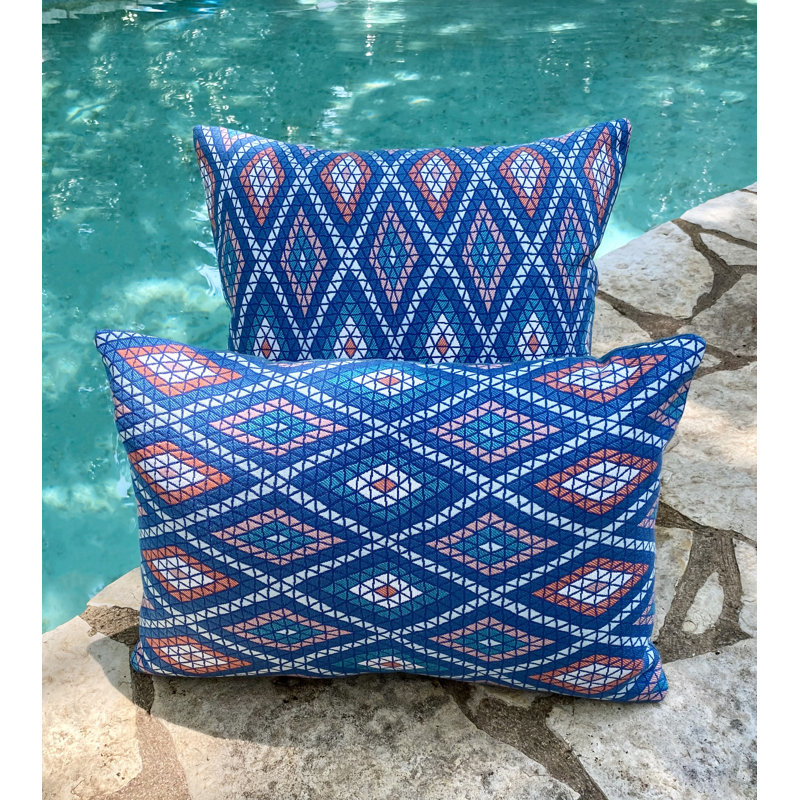  Coussin lombaire géométrique Sunbrella® Mosaic Tile