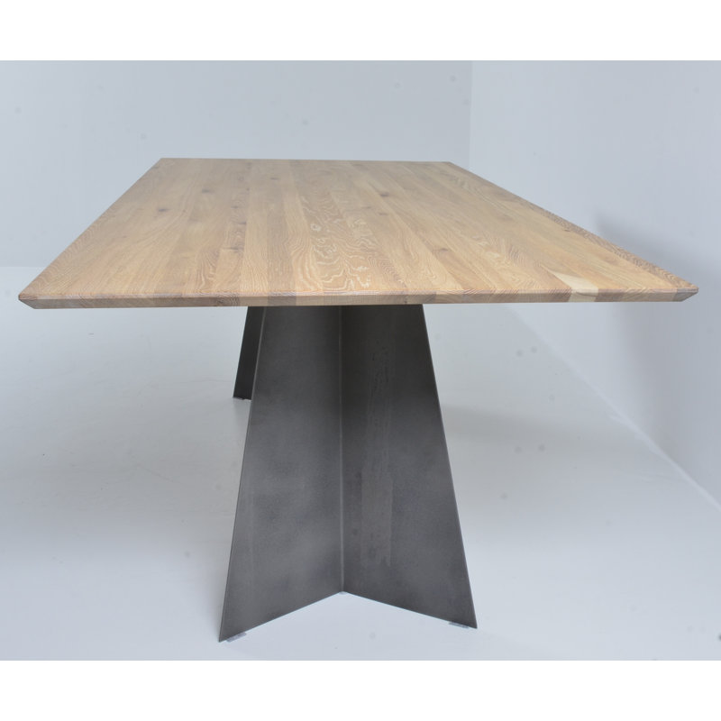 Madina Oak Rectangular Wood Top Dining Table, 75 cm H x 180 cm L x 90 cm D