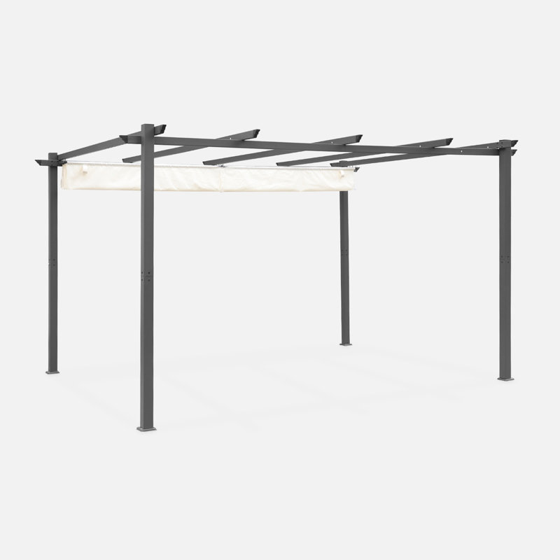 Ashoka 2.98m x 3.94m Aluminum Pergola, Off White
