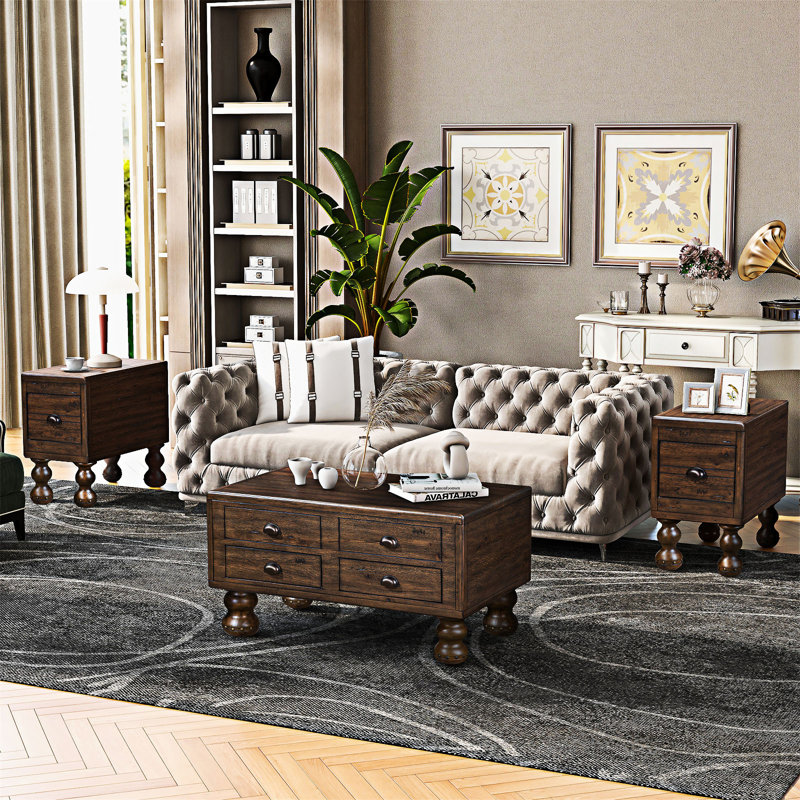 Rectangle Coffee Table Set, Espresso