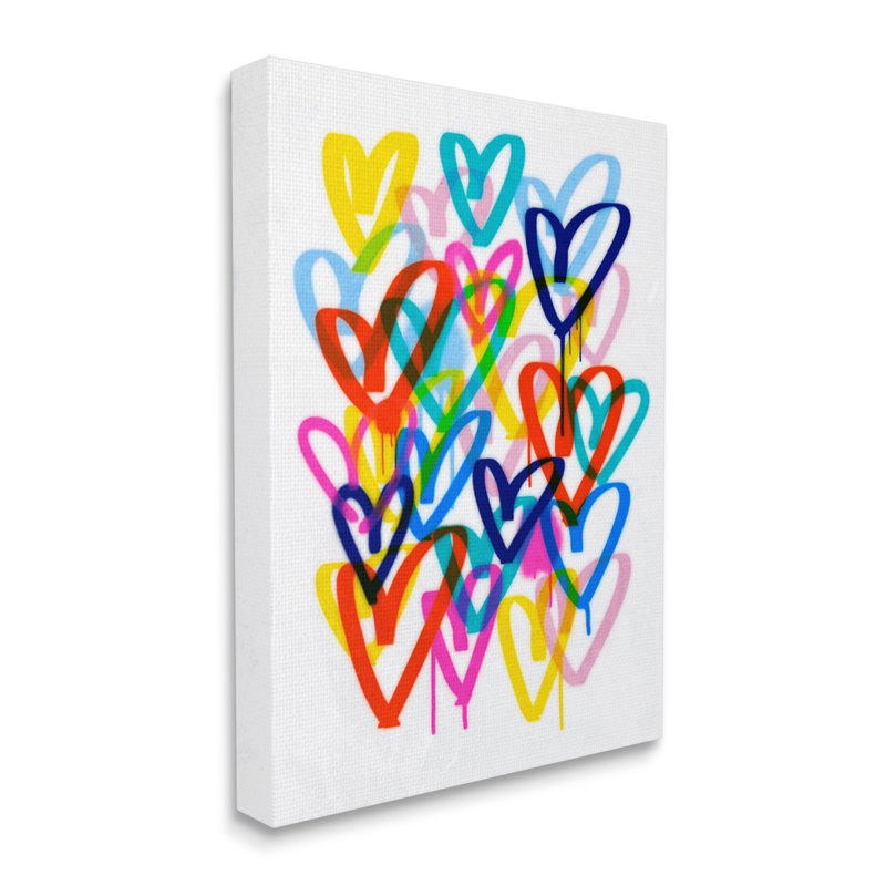 Conception d'art sur toile Ebern Designs Modern Urban Hearts par Victoria Barnes, H 48 po x l 36 po x P 1,5 po
