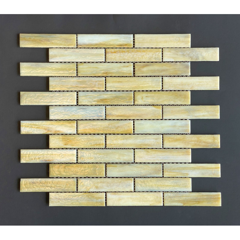 Carrelage mural mosaïque en verre irisé 1 "x 4", Coucher de soleil