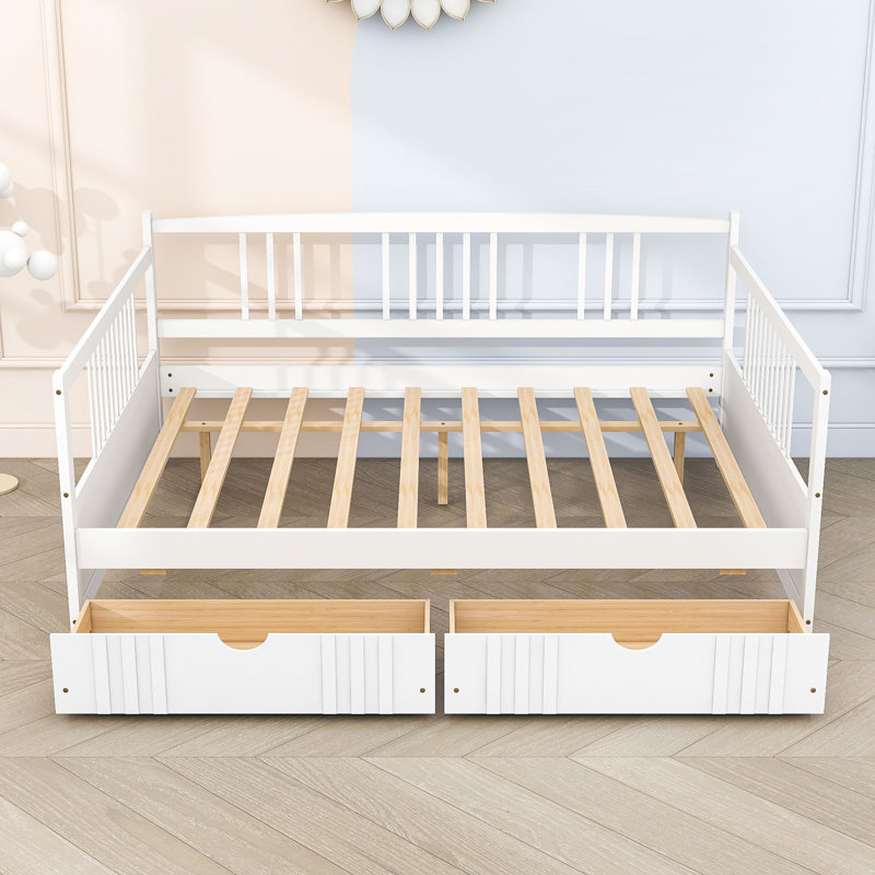 Areena Full Daybed with Two Drawers, White