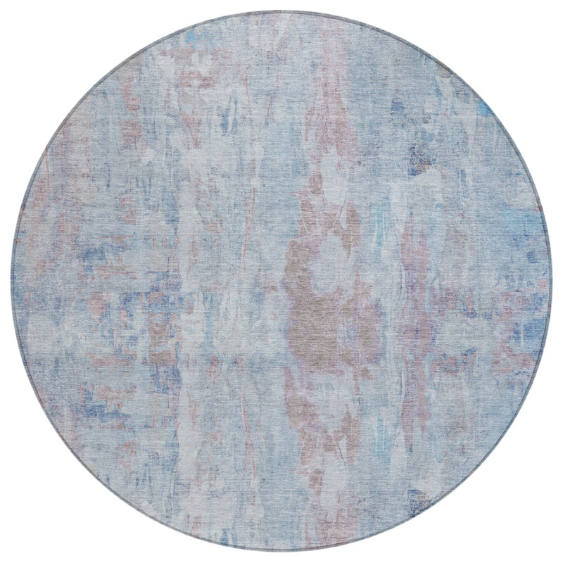 Machine Washable Indoor/Outdoor Mattis ACN2310 Abstract Rug, Round 8'