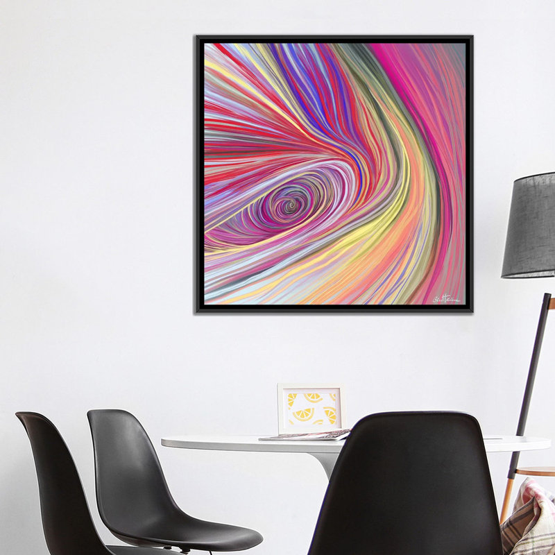 « pure abstract bis », impression sur toile tendue, Toile encadrée noire, Pas de tapis, H 18 po x l 18 po x P 1,5 po