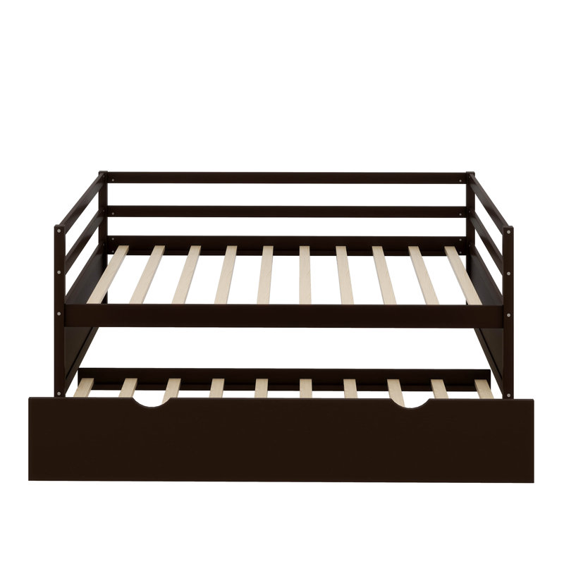 Jimya Wood Daybed With Twin Size Trundle, Espresso