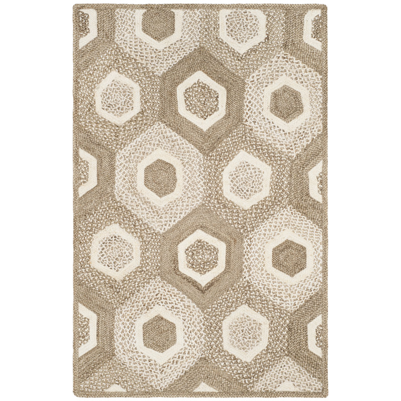 Aliysha Handwoven Flatweave Grey Area Rug , Rectangle 4' x 6'