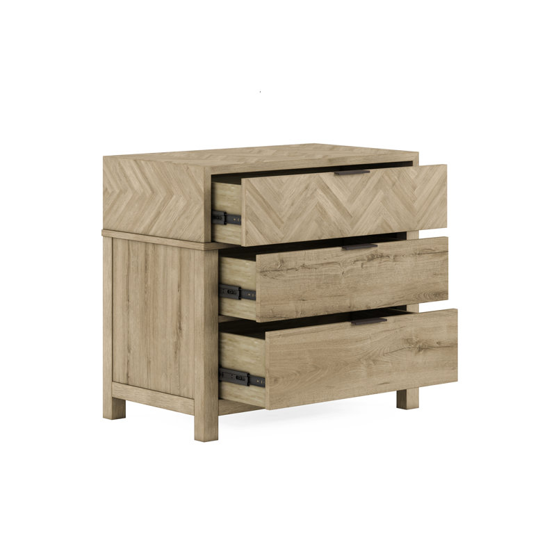 Garrison 3 - Drawer Solid Wood Nightstand