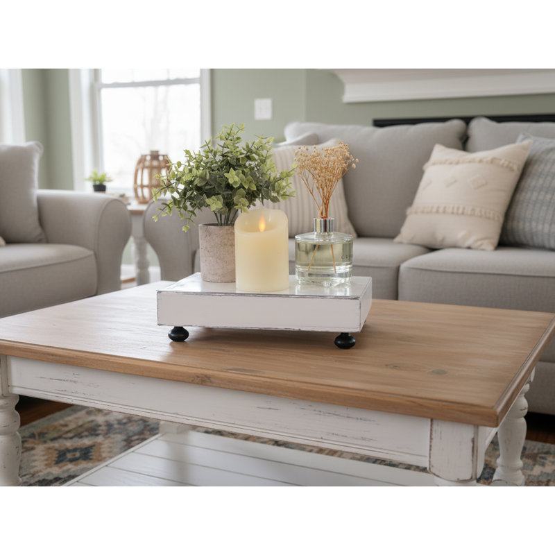 Élévateur moderne en bois pour comptoir et décor de cuisine, Blanc