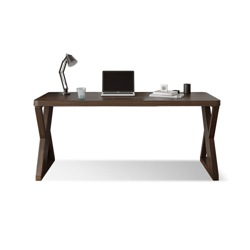 Bureau d'écriture rectangulaire en bois massif noyer, H 29,53 po x l 70,87 po x P 31,5 po