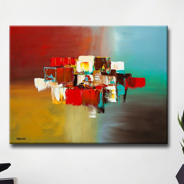 « spanning-barrières » par cguedez oil, reproduction d’art sur toile, H 12 po x l 16 po x P 1,5 po