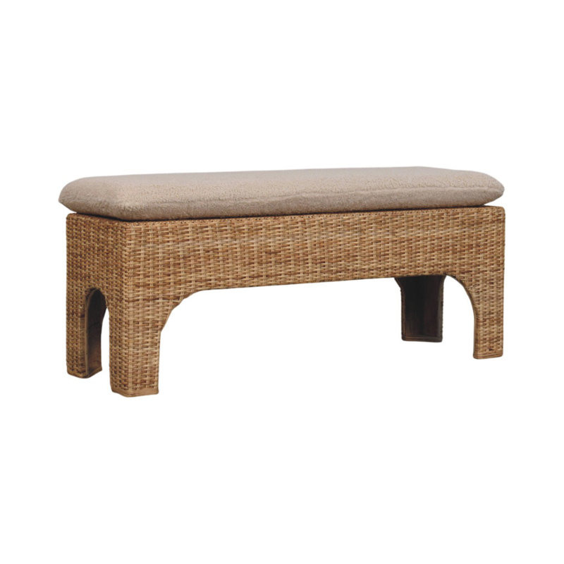 Boucle Upholstered Bench