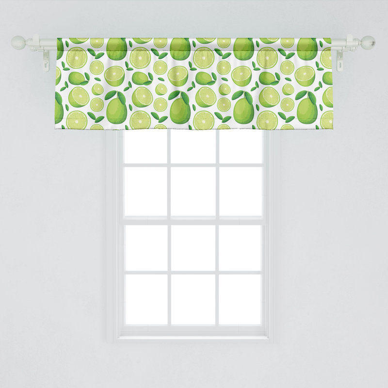 Ensemble de 2 cantonnières Ambesonne Citron vert émaillé vert et blanc, L 54 po x L 18 po