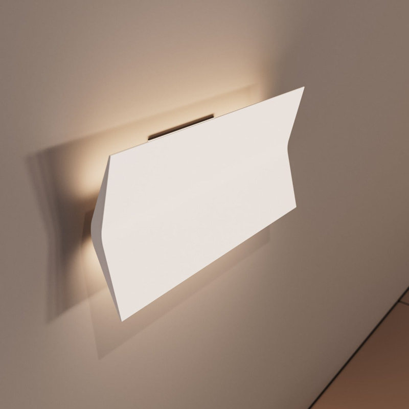 Turo 1 - Light LED Flush Mounted Sconce, Satin White, 6.5" H x 13" W x 2.75" D