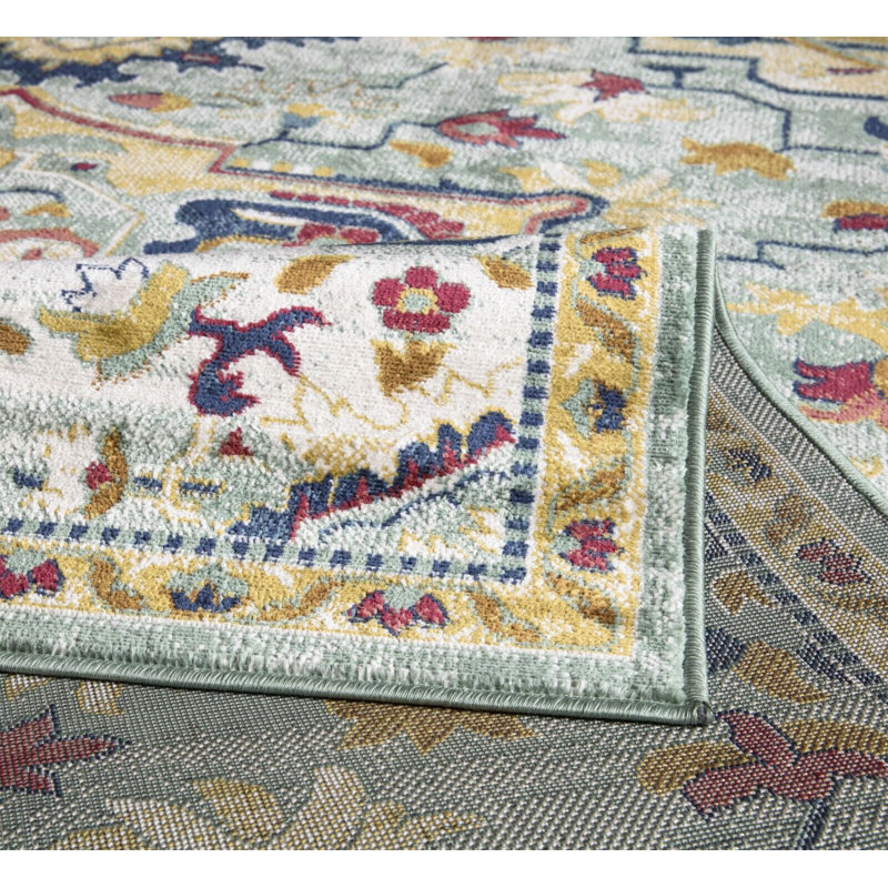 Aaminah Floral Indoor / Outdoor Area Rug, Rectangle 80 x 150cm