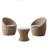 Jakeem Modern Style All-Weather Wicker Outdoor Set, 2 Chairs With Cushions and 18"H Cocktail Table