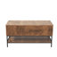 Table basse à plateau relevable de 39,4 pouces avec rangement caché et tablette inférieure, pieds en acier, brun rustique rectangulaire, style, compartiment, brun stable, installation rapide