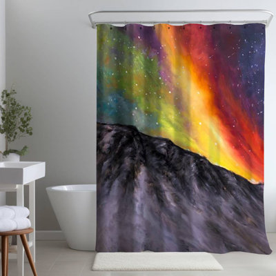 Shower Curtain LA58 – Polyester Shower Curtain, Dye Sublimation Print, 71" W × 74" L