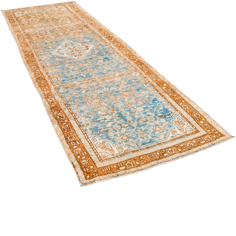 Tapis beige / brun unique de 3 pi 5 po x 9 pi 10 po