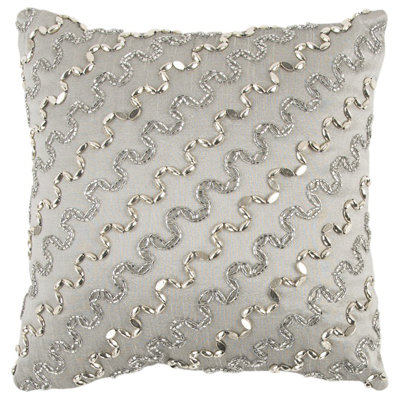 Sequined Cotton Throw Pillow