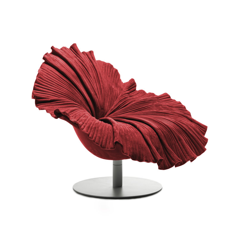 Bloom Chair, Muted Red, White