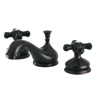 Kingston Brass Duchess Two-Handle 3-Hole Deck Mount Widespread Bathroom Faucet with Brass Pop-Up Drain